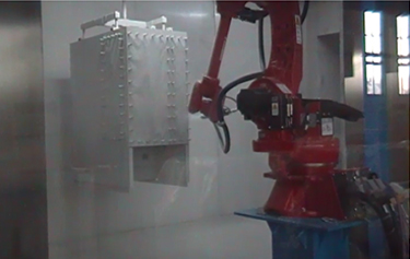 Transformer suspension chain spray painting line